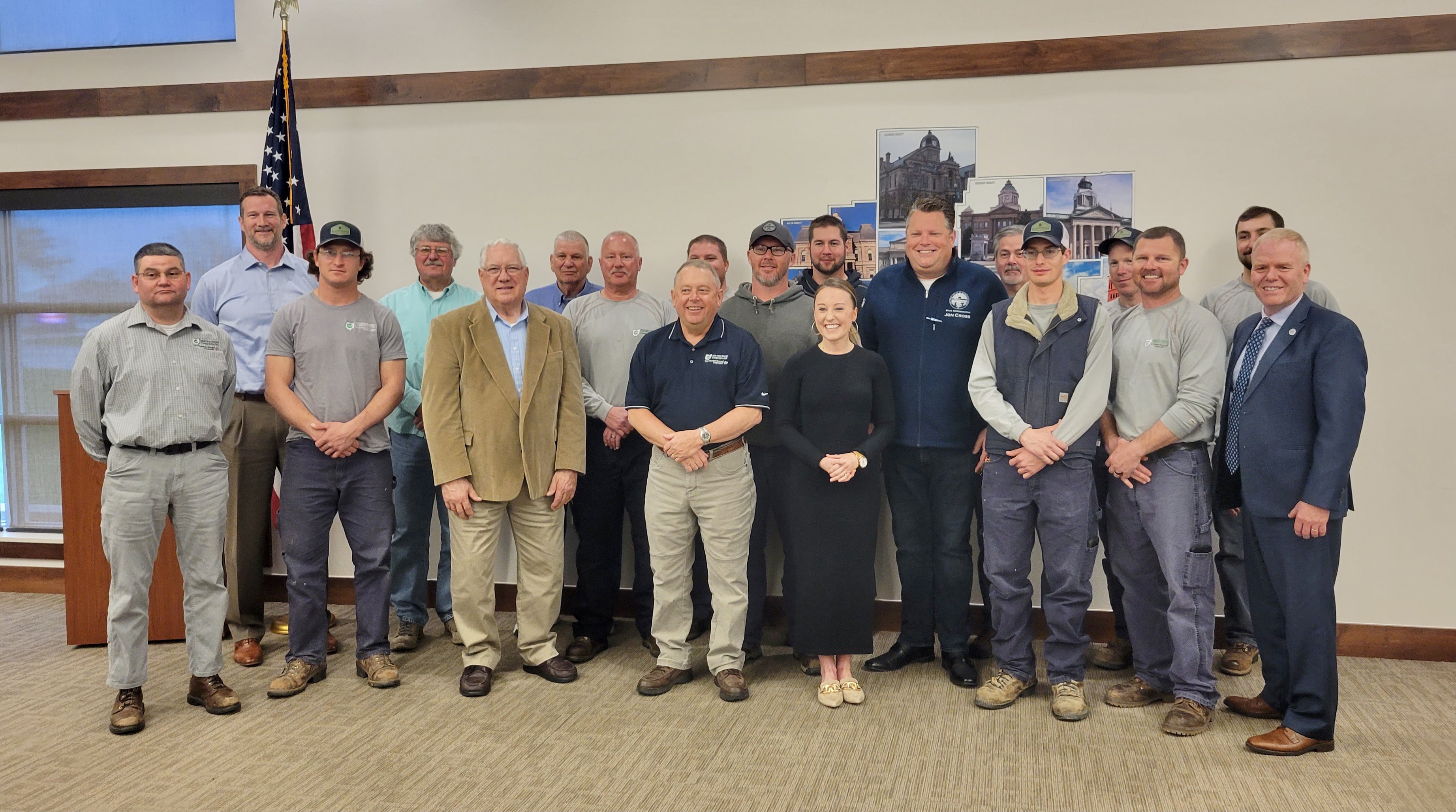 State Reps Manchester and Cross gather with co-op trustees and employees
